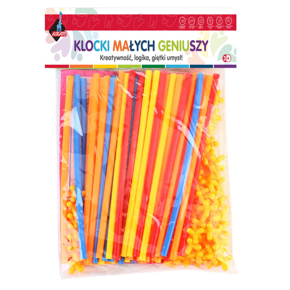 Klocki Małych Geniuszy - Słomki 110 elementów