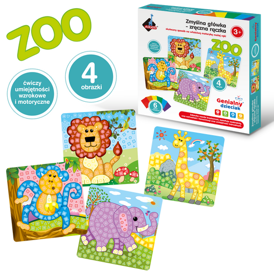 Zmyślna główka - zręczna rączka piankowa wyklejanka ZOO