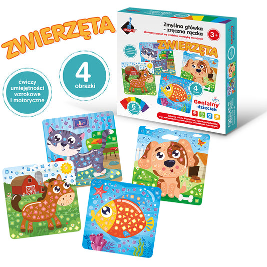 Zmyślna główka - zręczna rączka piankowa wyklejanka ZWIERZĘTA