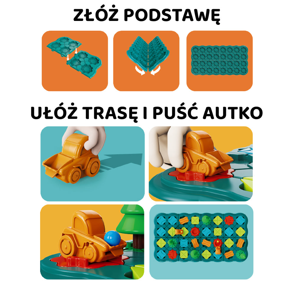 Tor - Labirynt gra logiczna z autkami - 56 elementów