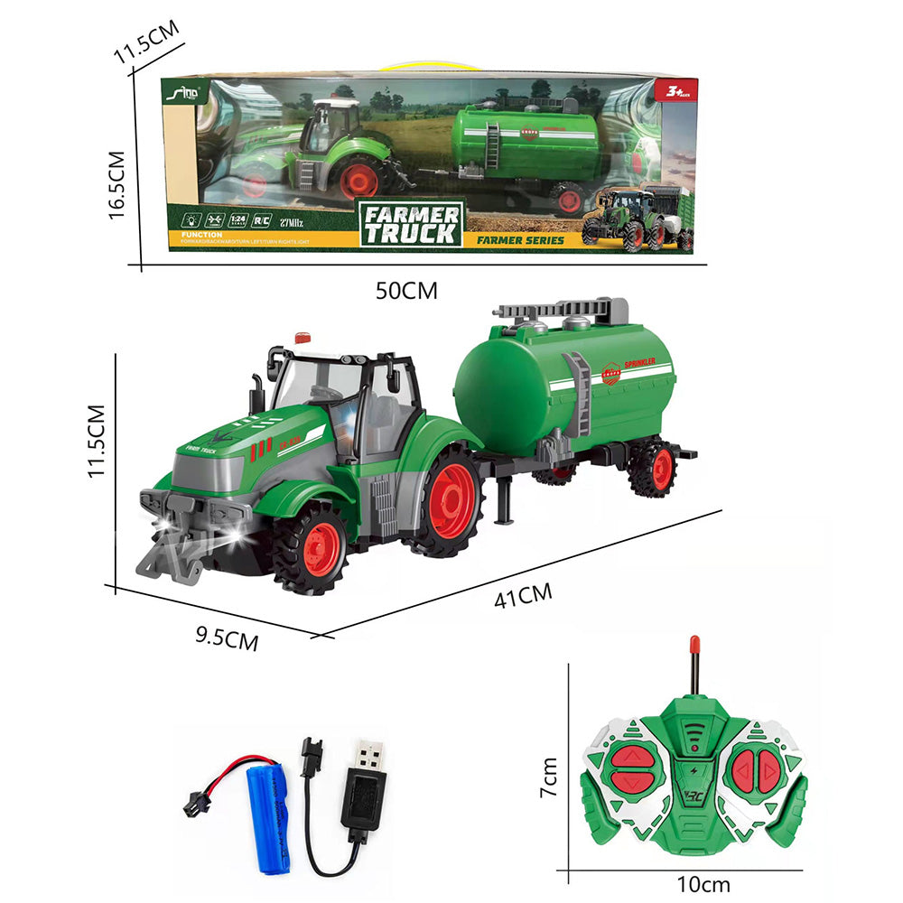 Zdalnie sterowany traktor z przyczepą do przewozu drewna