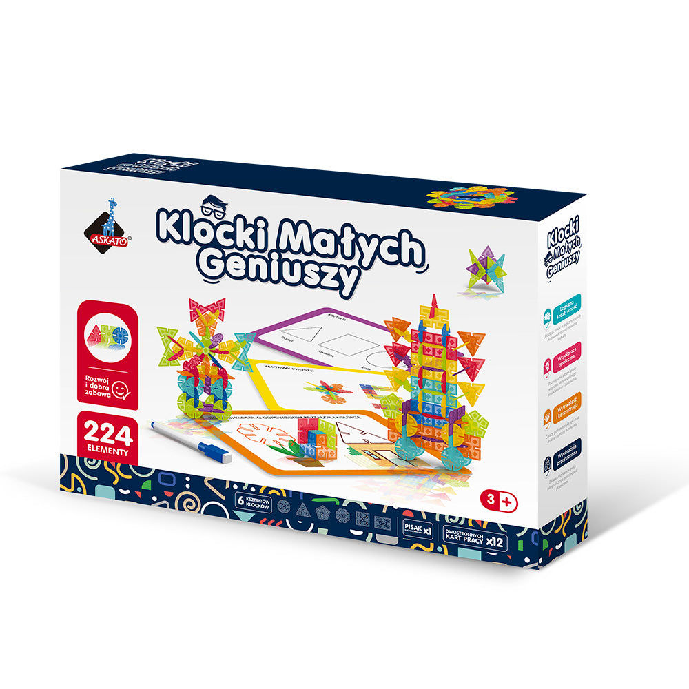 Klocki Małych Geniuszy Geometryczne Śnieżynki - 224 elementy