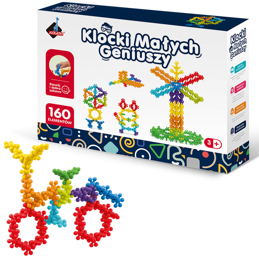 Klocki Małych Geniuszy KWIATKI KULKI - 160 elementów