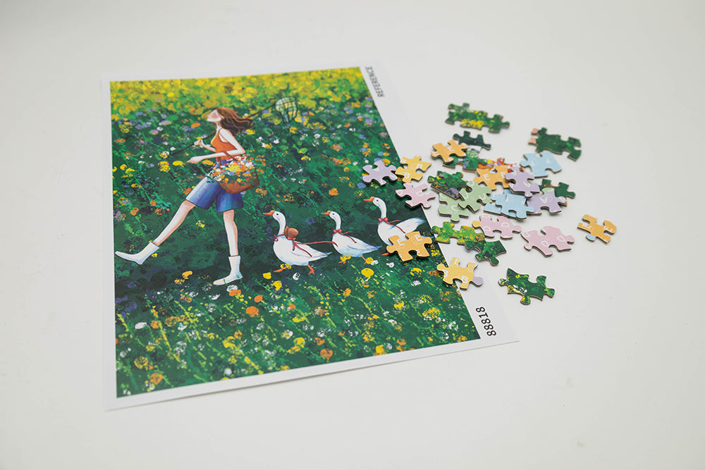 Puzzle DZIEWCZYNKA Z GĄSKAMI - 500 elementów
