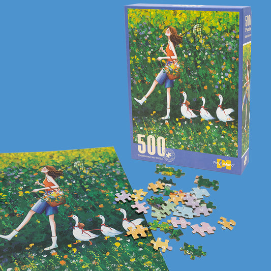 Puzzle DZIEWCZYNKA Z GĄSKAMI - 500 elementów