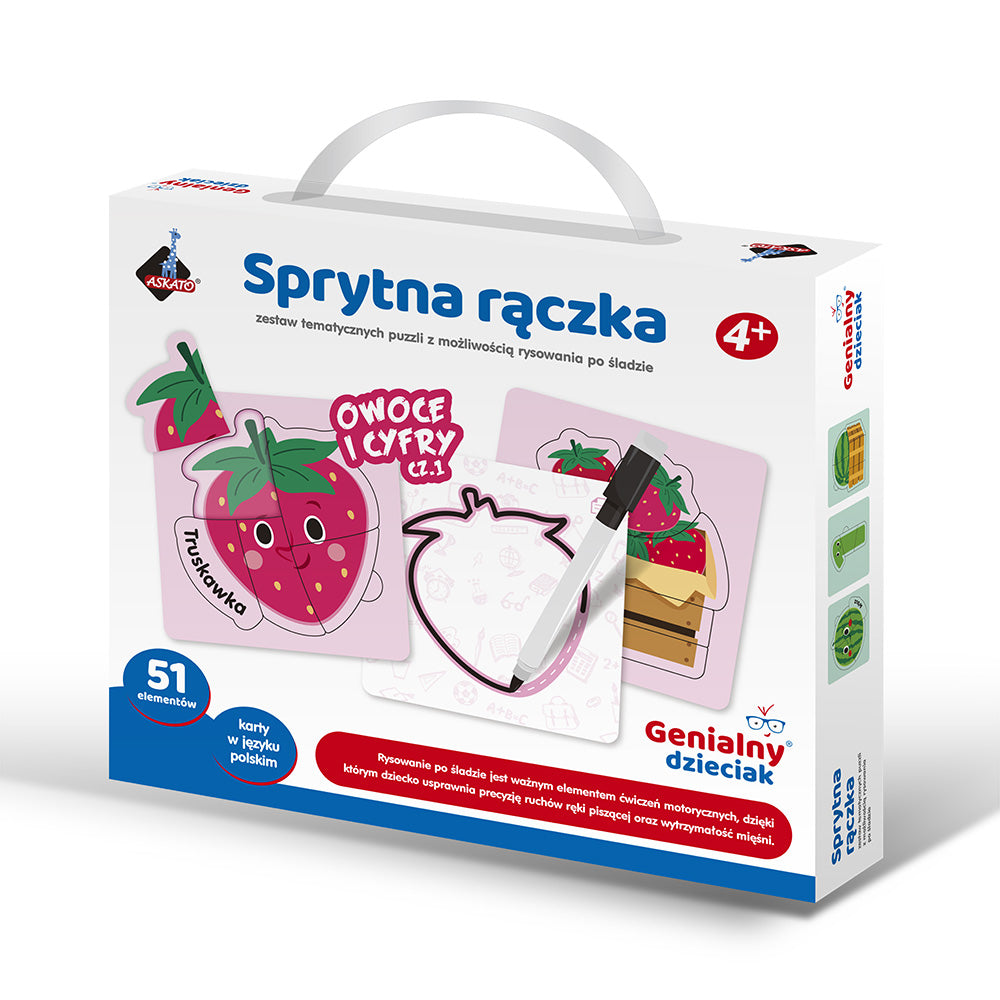 Sprytna rączka - puzzle z rysowaniem po śladzie 51 el.