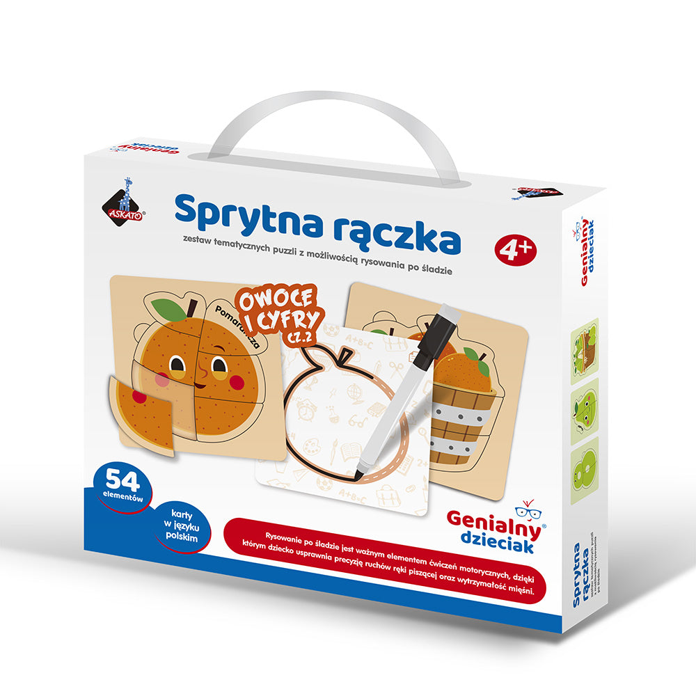 Sprytna rączka - puzzle z rysowaniem po śladzie 54 el.
