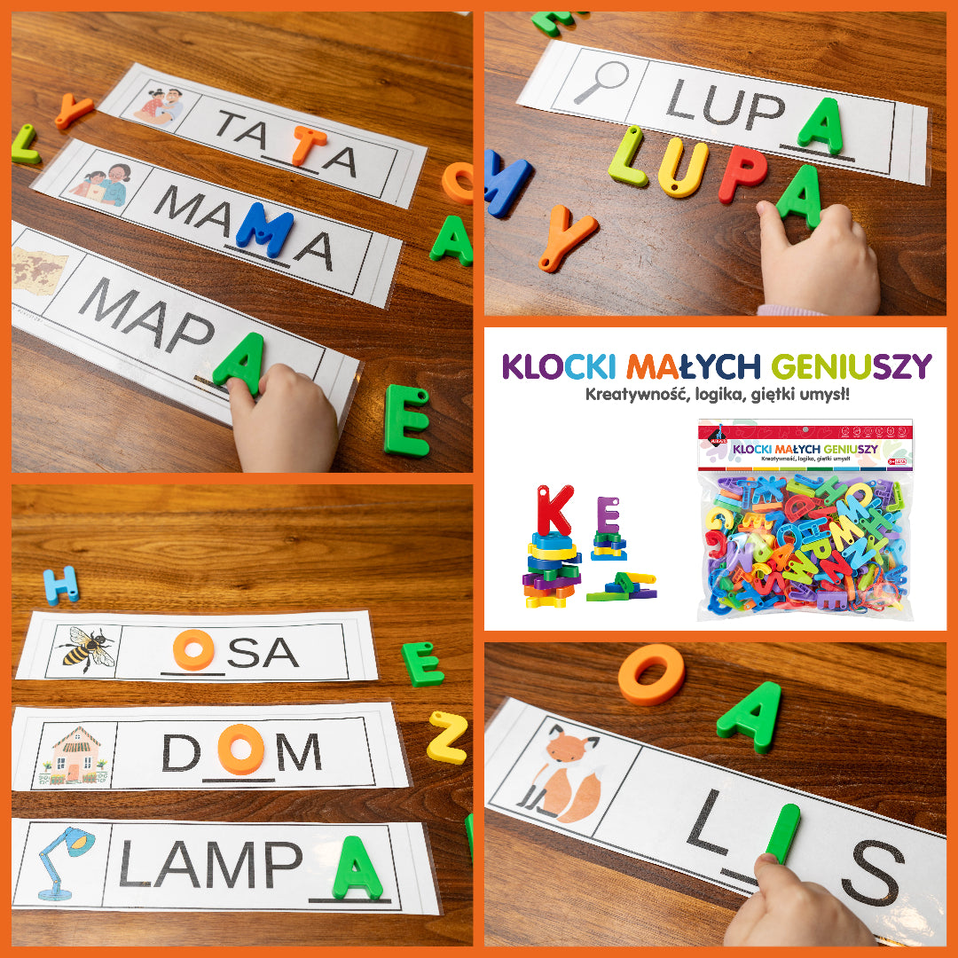 Klocki małych geniuszy literki - 140 el.