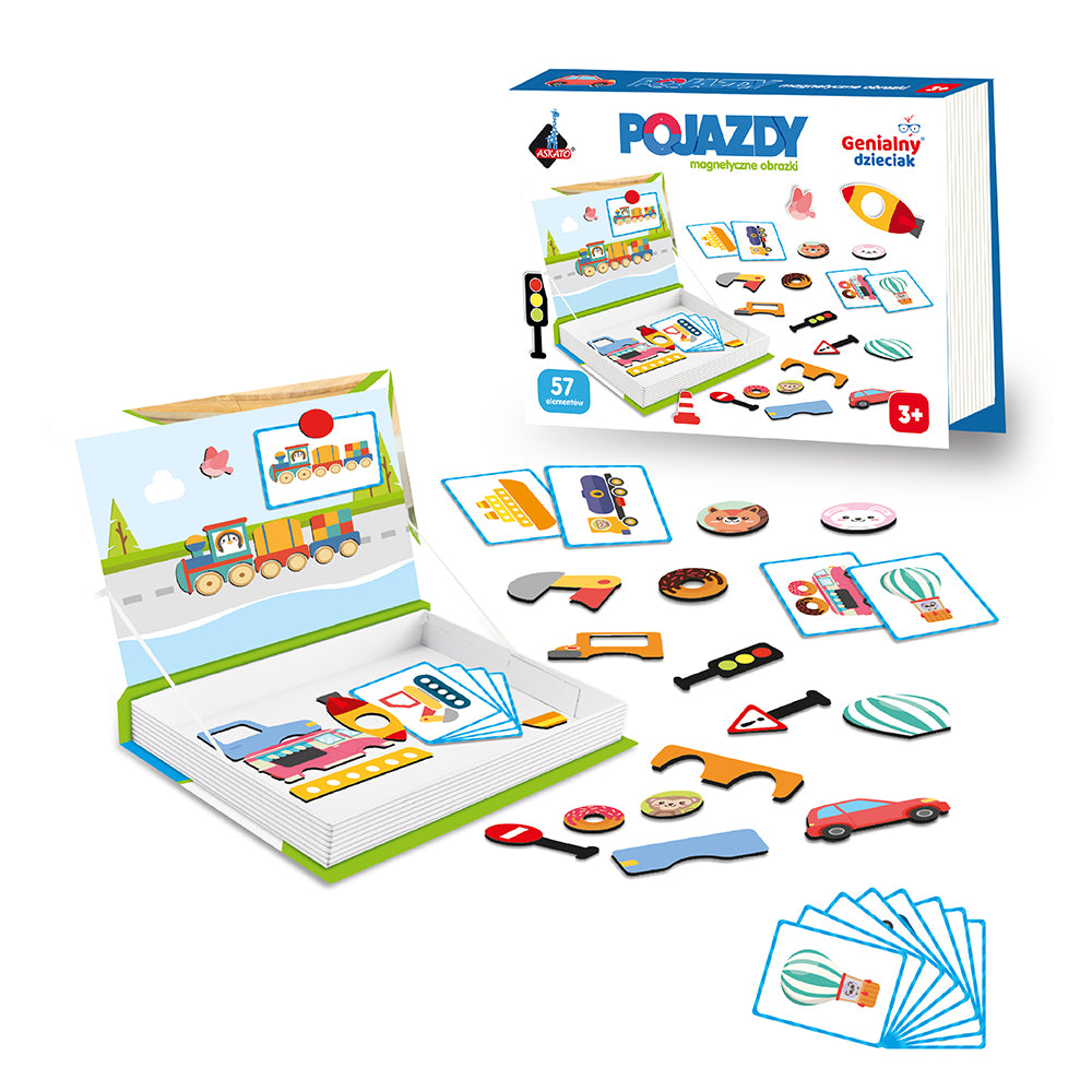 Puzzle magnetyczne - pojazdy