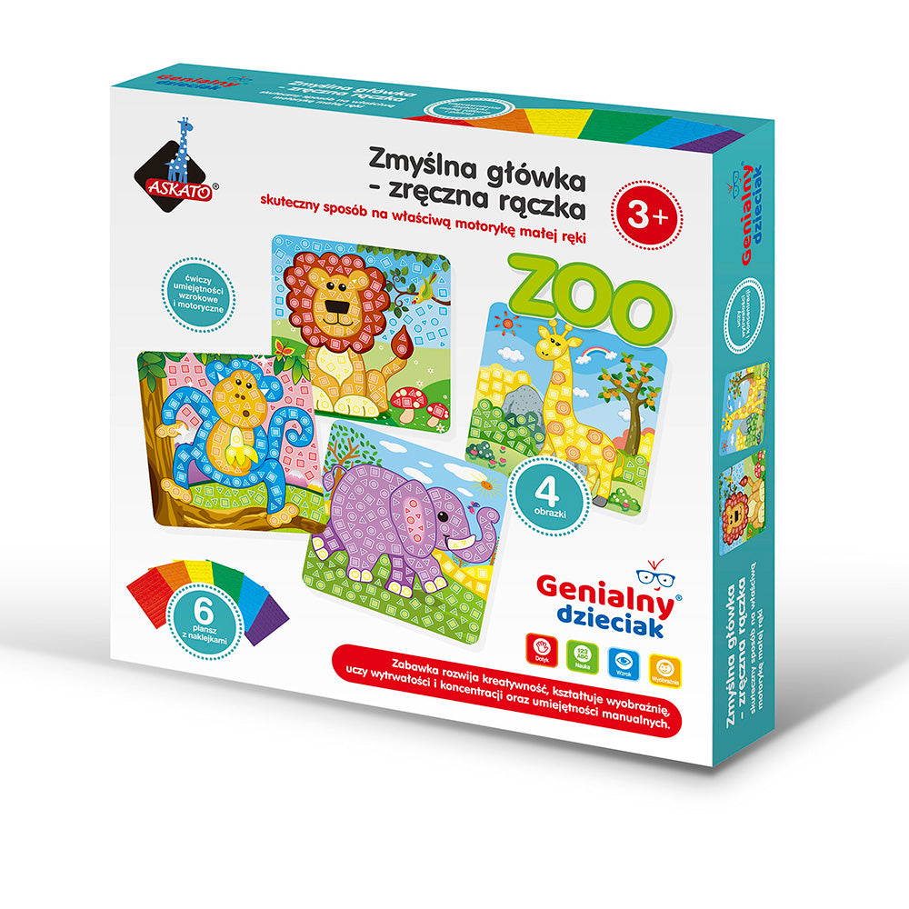 Zmyślna główka - zręczna rączka piankowa wyklejanka ZOO