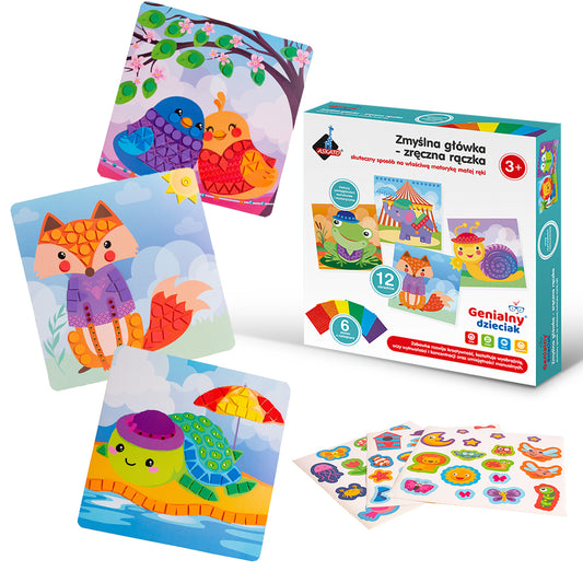 Zmyślna główka - zręczna rączka piankowa wyklejanka Zwierzątka