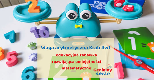 Waga arytmetyczna Krab 4w1 – edukacyjna zabawka rozwijająca umiejętności matematyczne 🦀