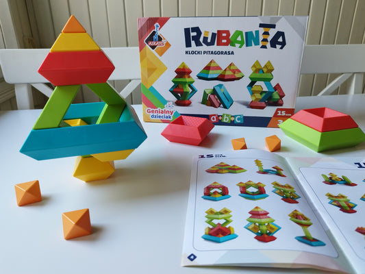 Twierdzenie Pitagorasa – wersja dla przedszkolaków z klockami Rubanta