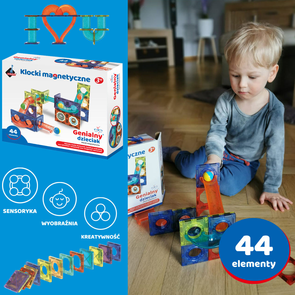 Klocki magnetyczne - 44 elementy