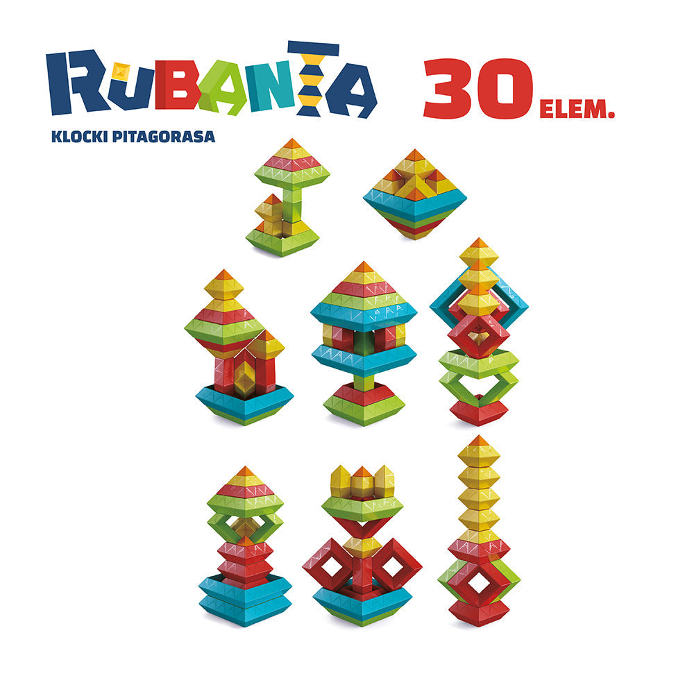 Klocki Pitagorasa RUBANTA 30-elementów WERSJA ANGIELSKA