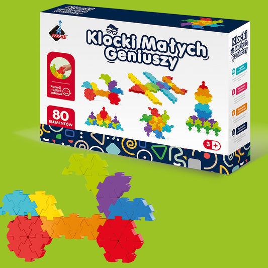 Klocki Małych Geniuszy PUZZLE - 80 elementów