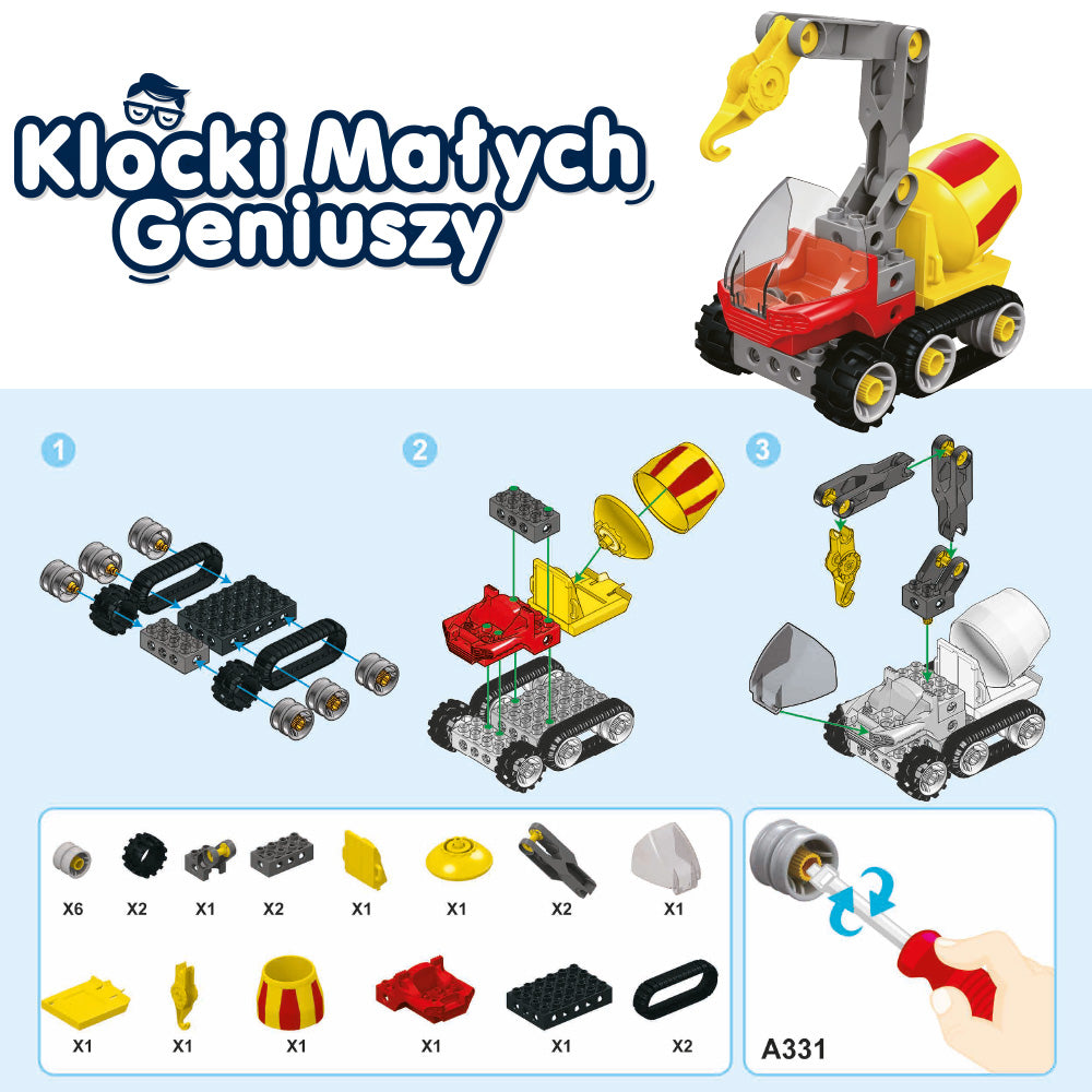 Klocki Małych Geniuszy Konstrukcyjne 4w1 - 31 elementów