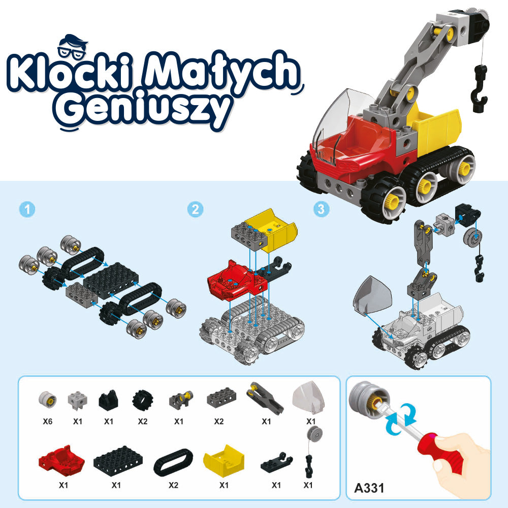 Klocki Małych Geniuszy Konstrukcyjne 4w1 - 31 elementów