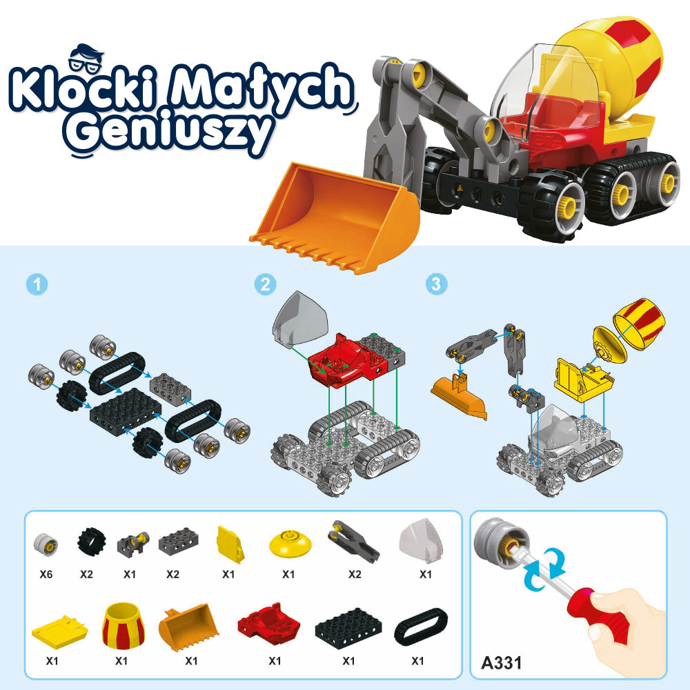 Klocki Małych Geniuszy Konstrukcyjne 4w1 - 31 elementów