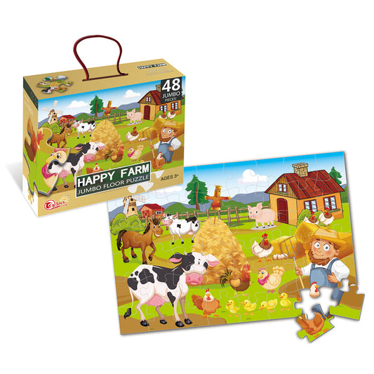 Puzzle podłogowe Jumbo z motywem farmy - 48 elementów