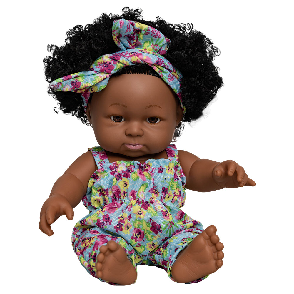 Lalka afroamerykanka z bujną fryzurą 28 cm