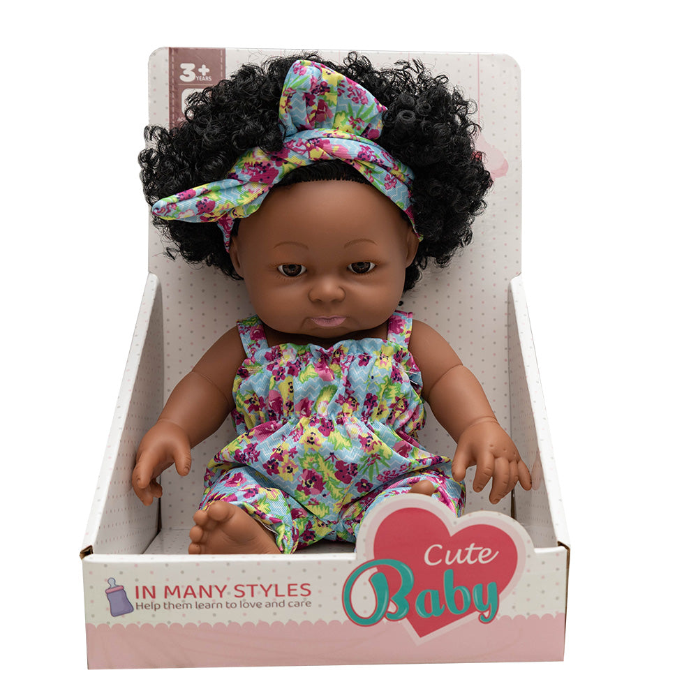 Lalka afroamerykanka z bujną fryzurą 28 cm