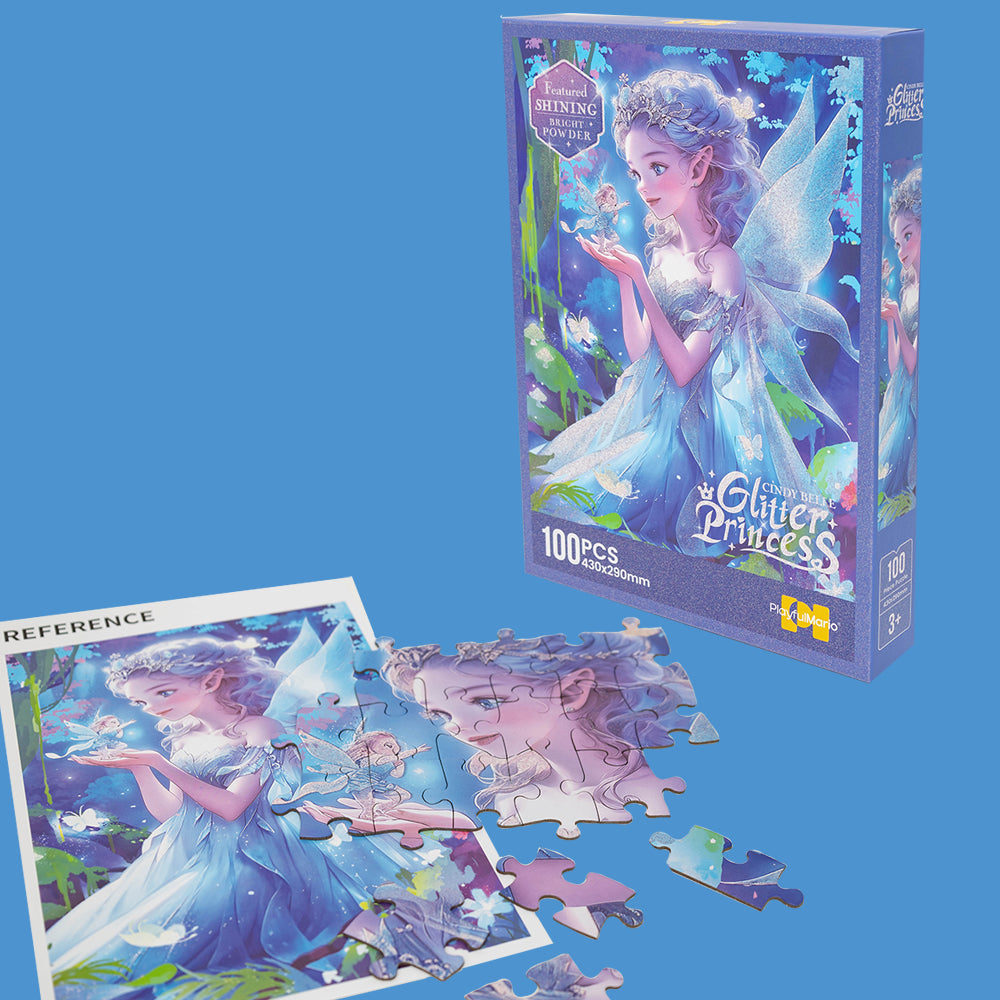 Puzzle z brokatem WRÓŻKA - 100 elementów