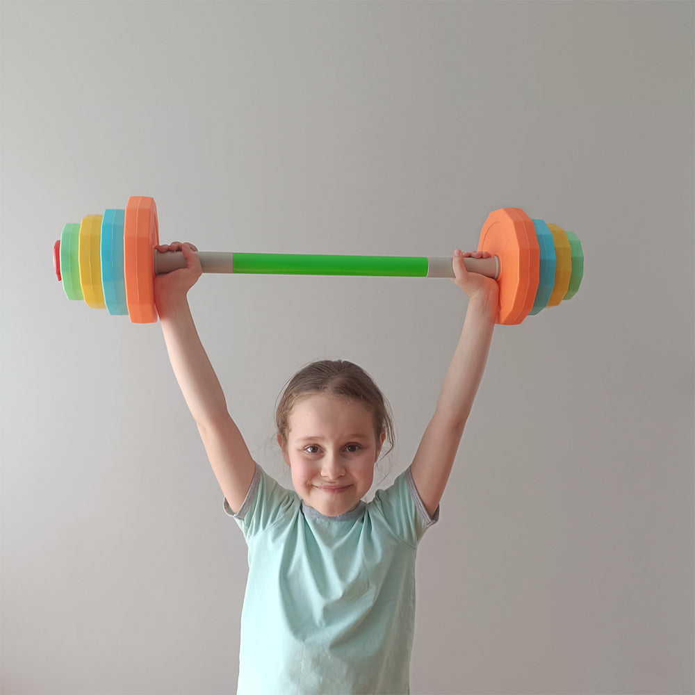 Kolorowa sztanga dla dzieci – regulowana waga do 3 kg