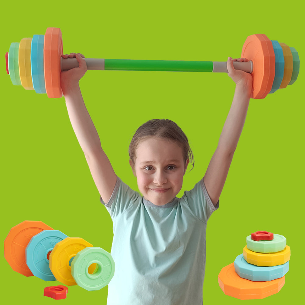 Kolorowa sztanga dla dzieci – regulowana waga do 3 kg