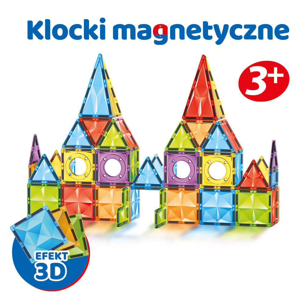 Klocki magnetyczne 3D – 60 elementów
