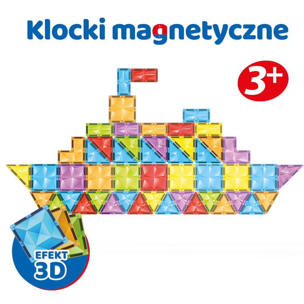 Klocki magnetyczne 3D – 100 elementów