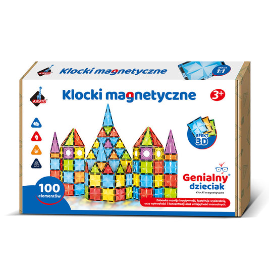 Klocki magnetyczne 3D – 100 elementów