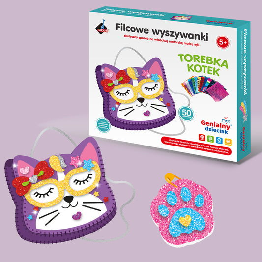 Zestaw kreatywny Filcowa wyszywanka – Torebka Kotek