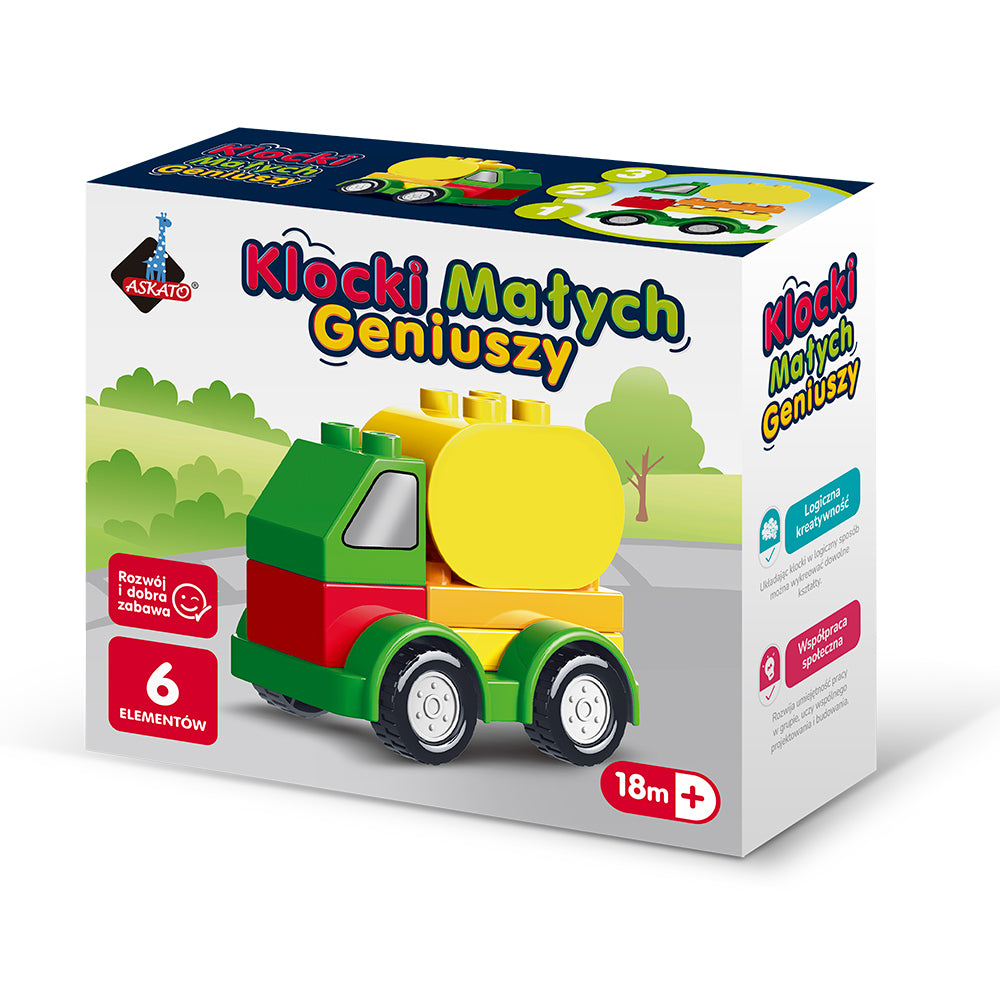 Klocki Małych Geniuszy Śmieciarka dla malucha – 6 elementów