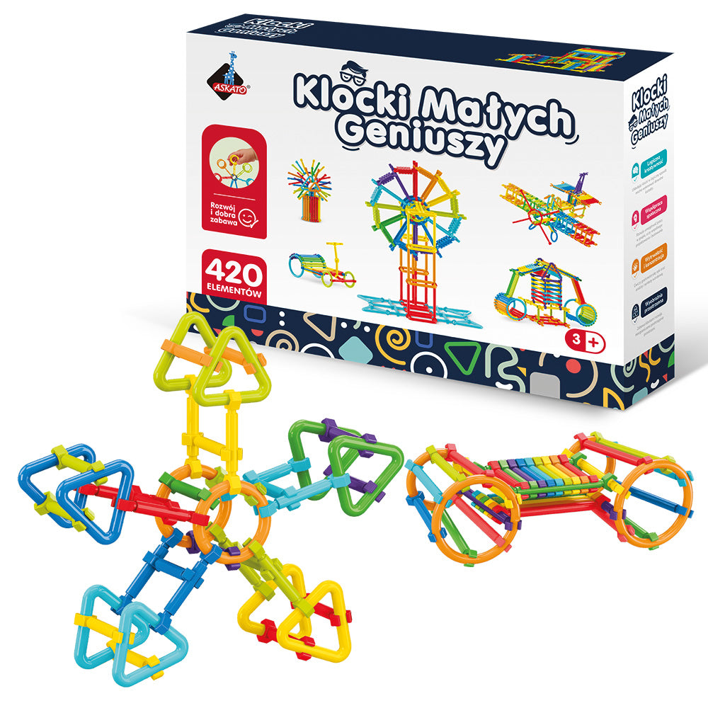 Klocki Małych Geniuszy PATYKI – 420 elementów