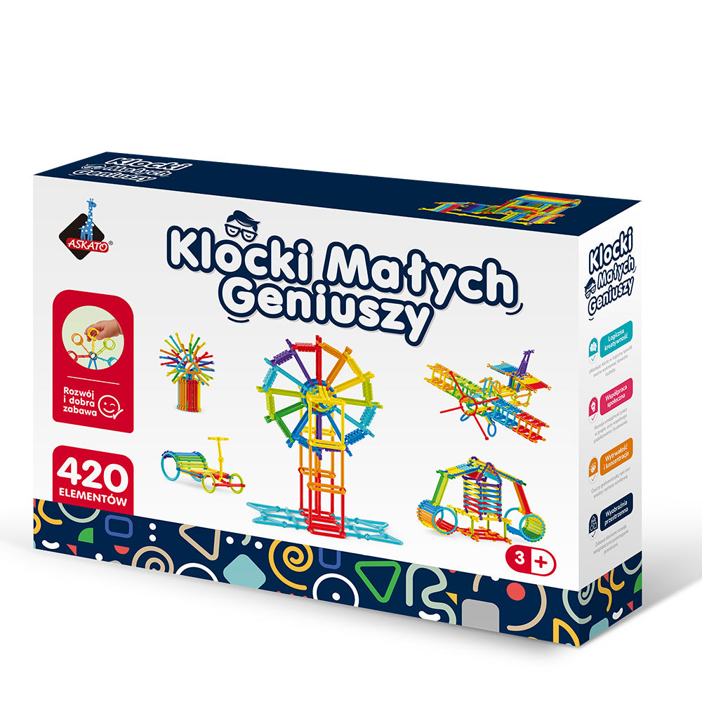Klocki Małych Geniuszy PATYKI – 420 elementów