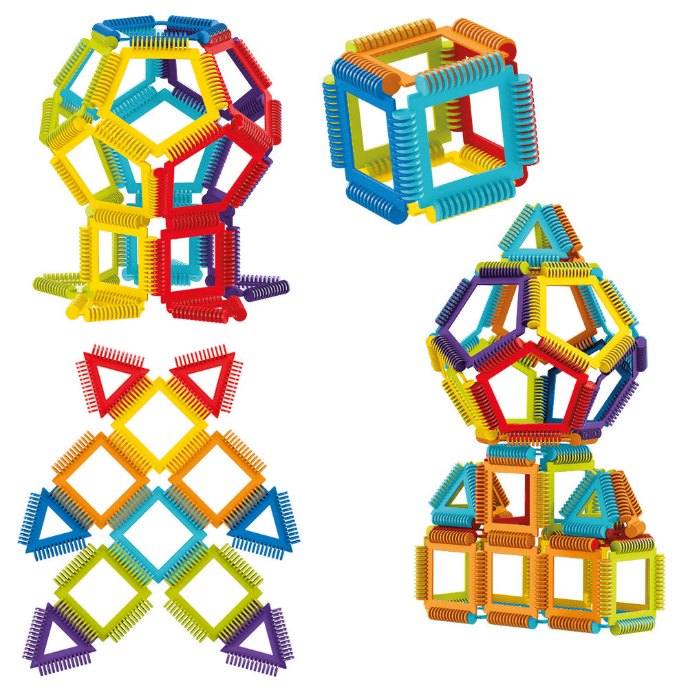 Klocki Małych Geniuszy GEOMETRYCZNE SZCZOTKI – 40 elementów