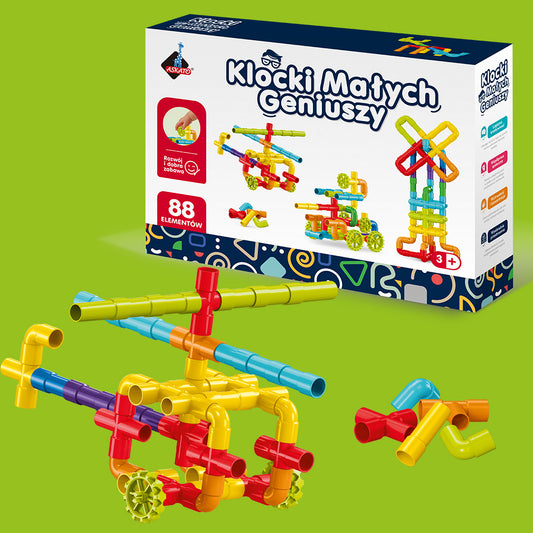Klocki Małych Geniuszy ZŁĄCZKI – 88 elementów