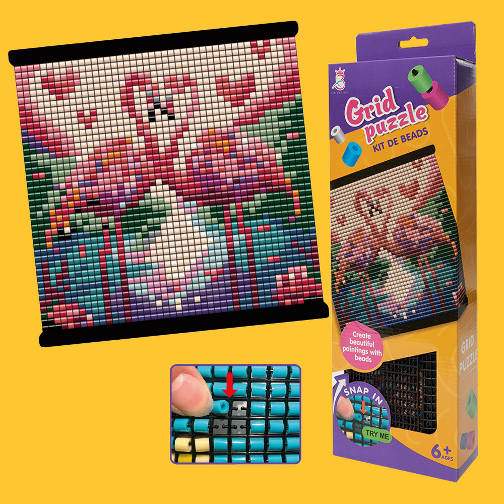 Koralikowy obraz - Flamingi