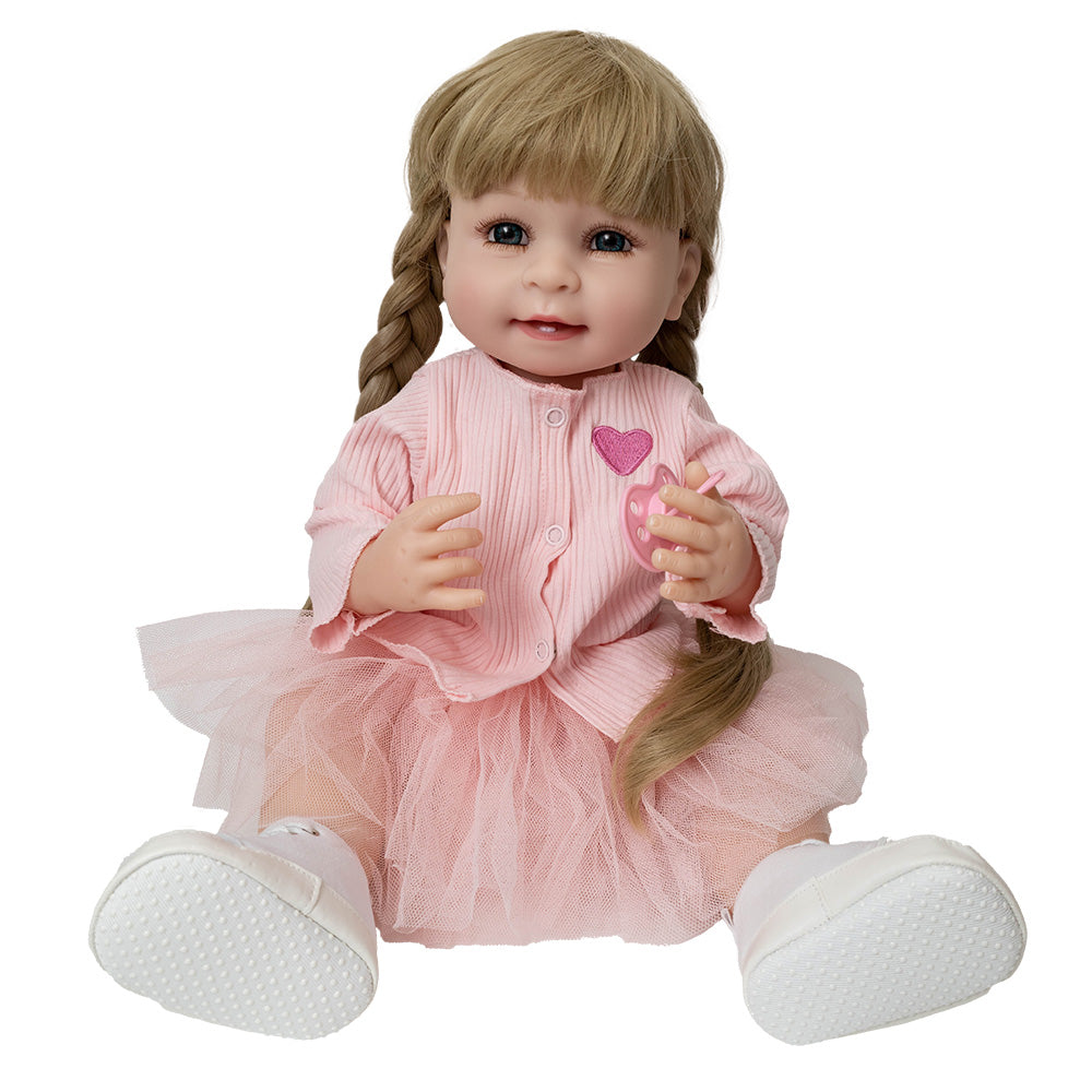Realistyczna lalka - dziewczynka w sukience 52 cm