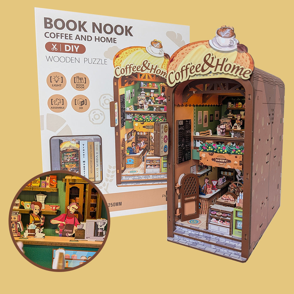 Książkowy Zakątek - Book Nook ze światełkiem Kawiarnia