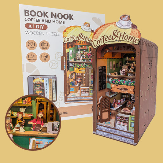 Książkowy Zakątek - Book Nook ze światełkiem Kawiarnia