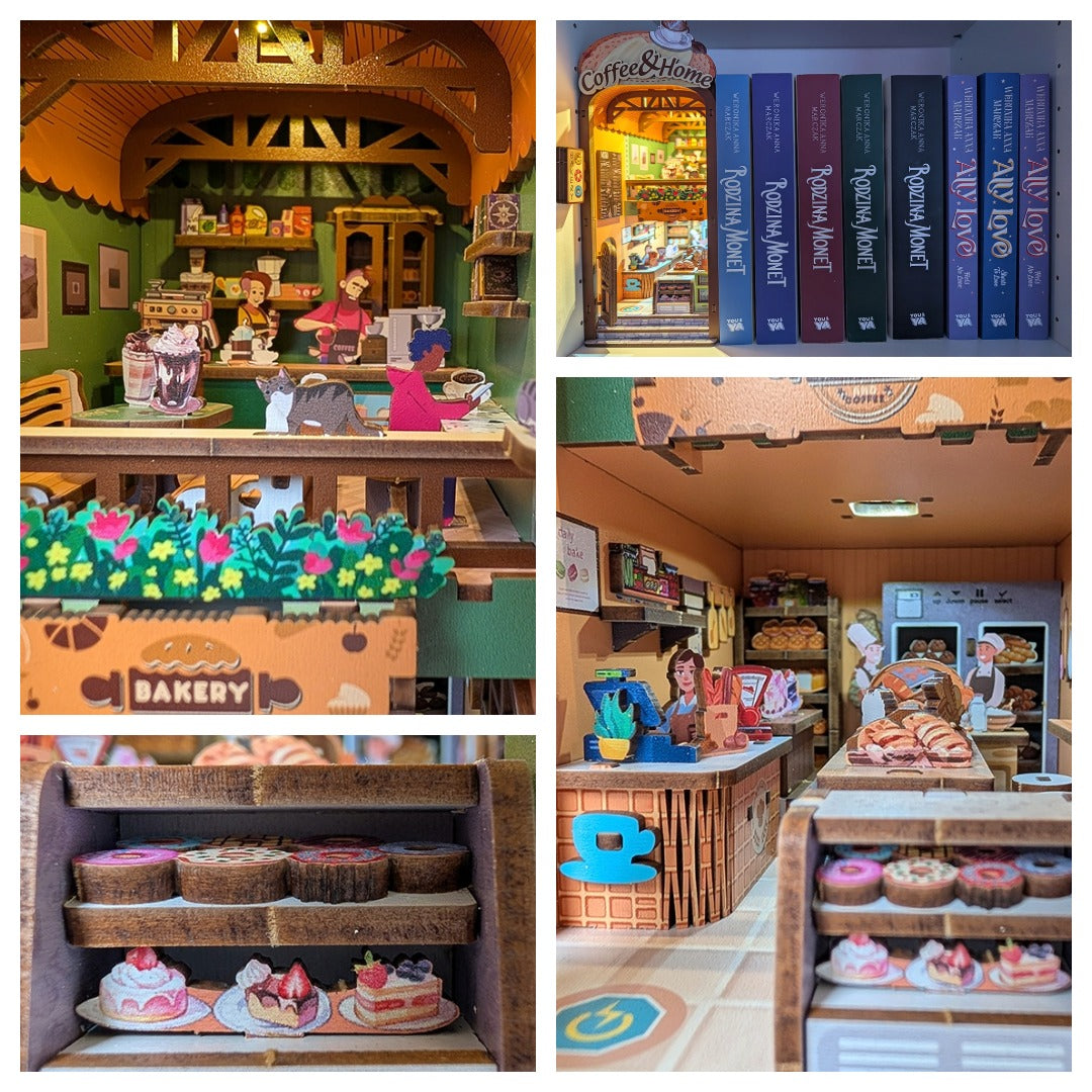 Książkowy Zakątek - Book Nook ze światełkiem Kawiarnia
