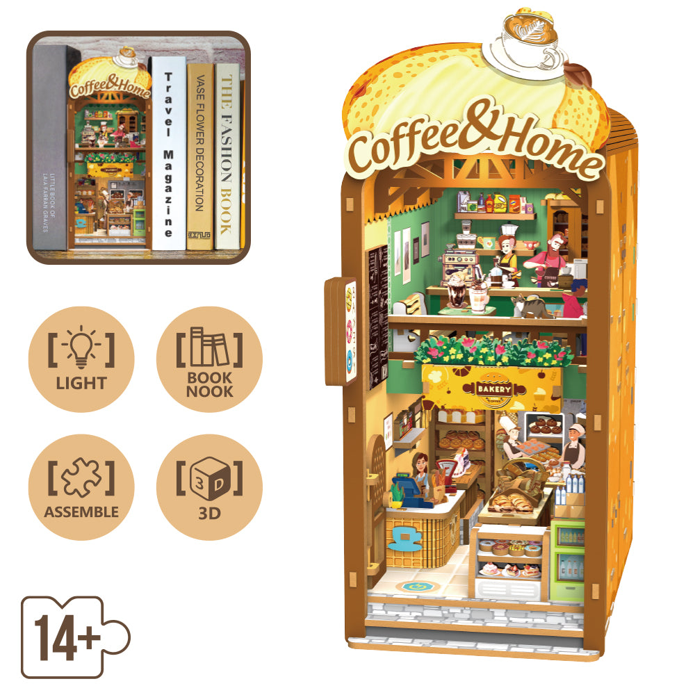 Książkowy Zakątek - Book Nook ze światełkiem Kawiarnia