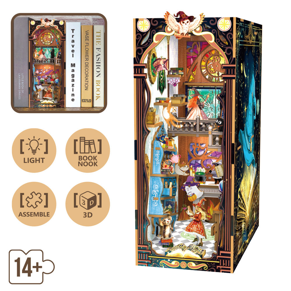 Książkowy Zakątek - Book Nook ze światełkiem Magiczny Domek