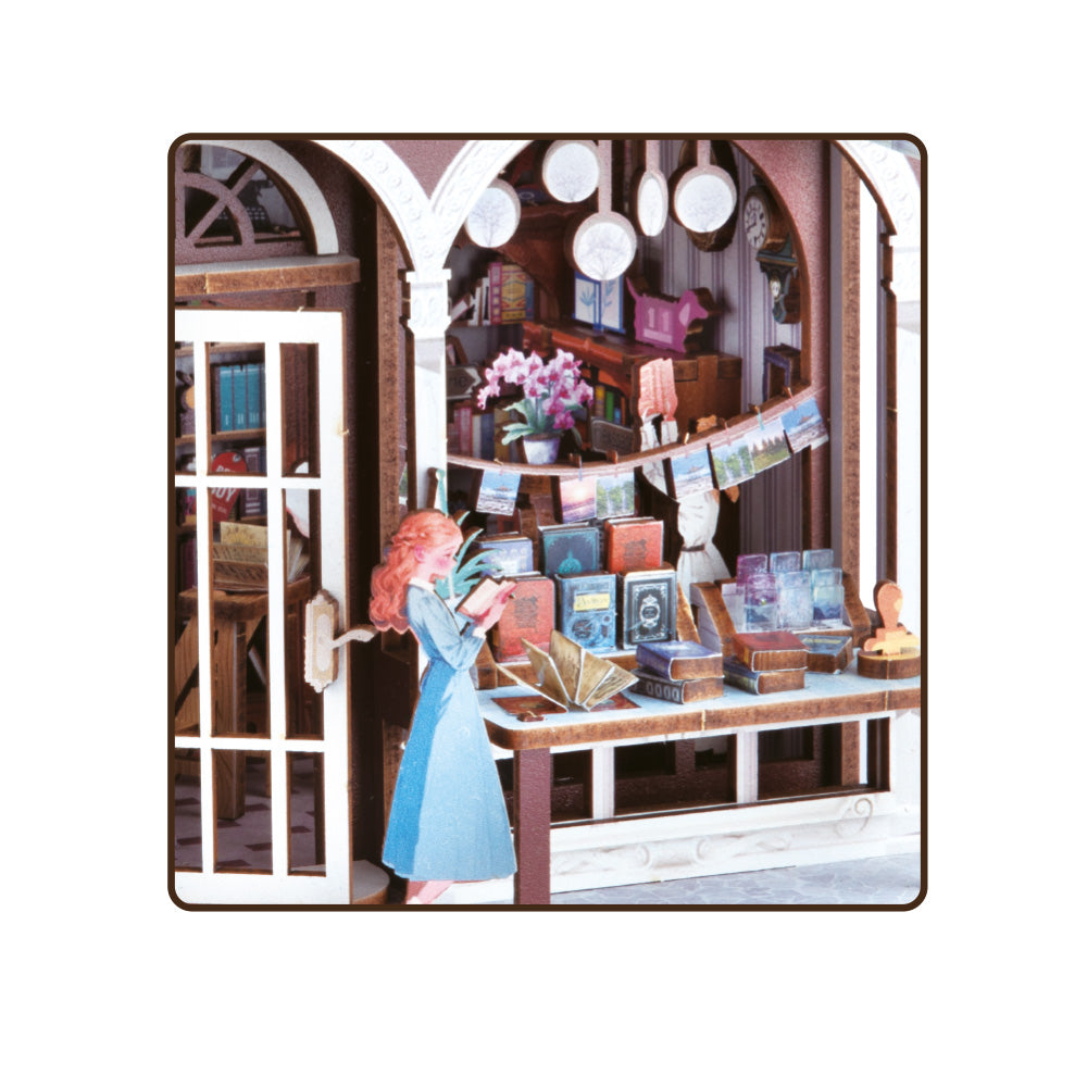 Uliczny Zakątek 3D z oświetleniem Księgarnia – 148 elementów