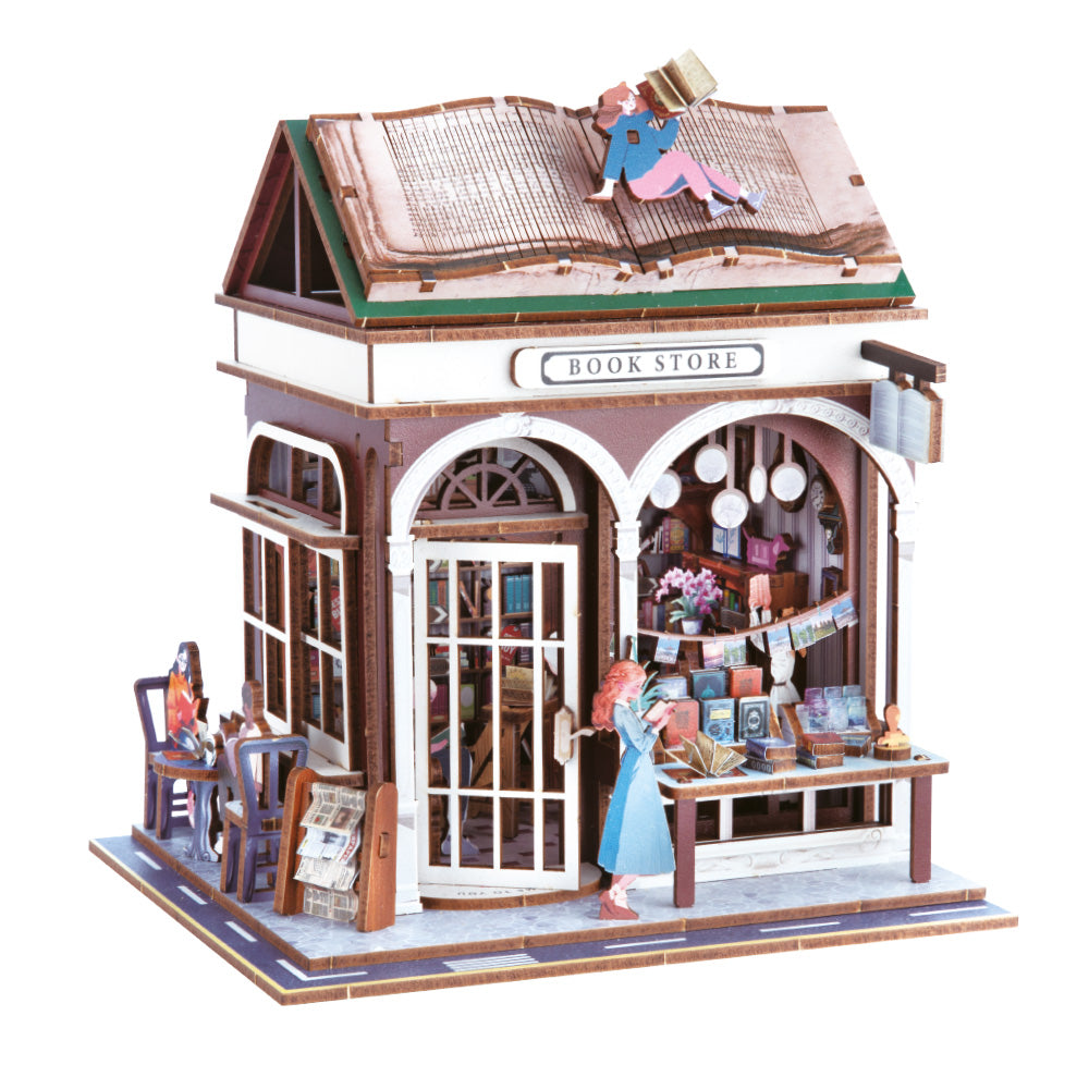 Uliczny Zakątek 3D z oświetleniem Księgarnia – 148 elementów