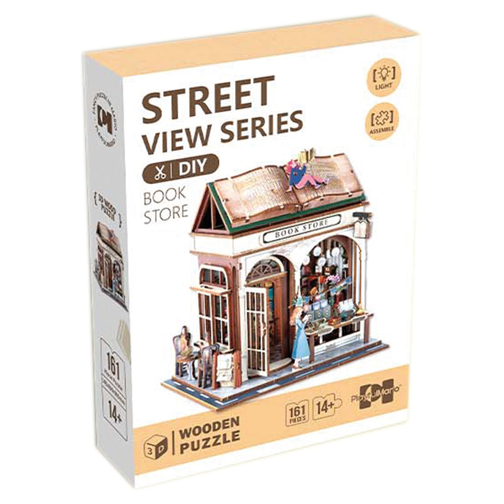 Uliczny Zakątek 3D z oświetleniem Księgarnia – 148 elementów