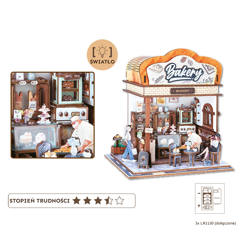 Uliczny Zakątek 3D z oświetleniem Piekarnia - 179 elementów