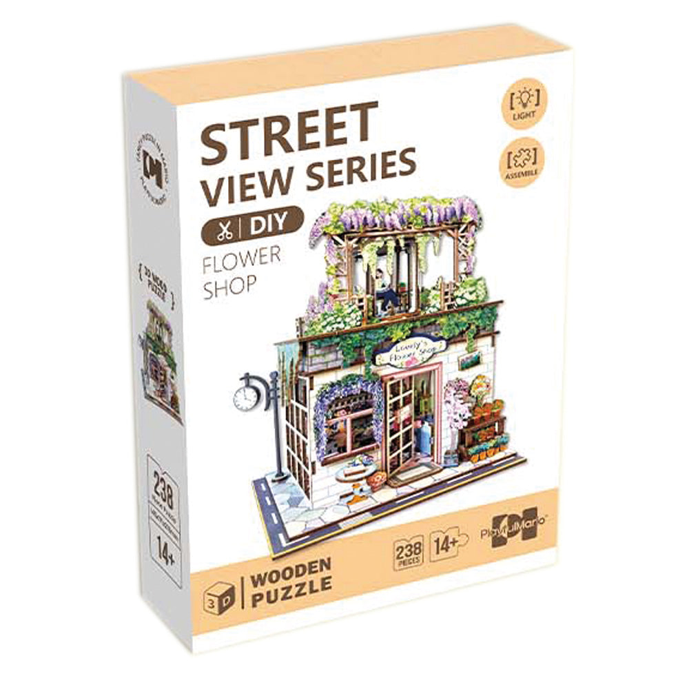 Uliczny Zakątek 3D z oświetleniem Kwiaciarnia - 243 elementów